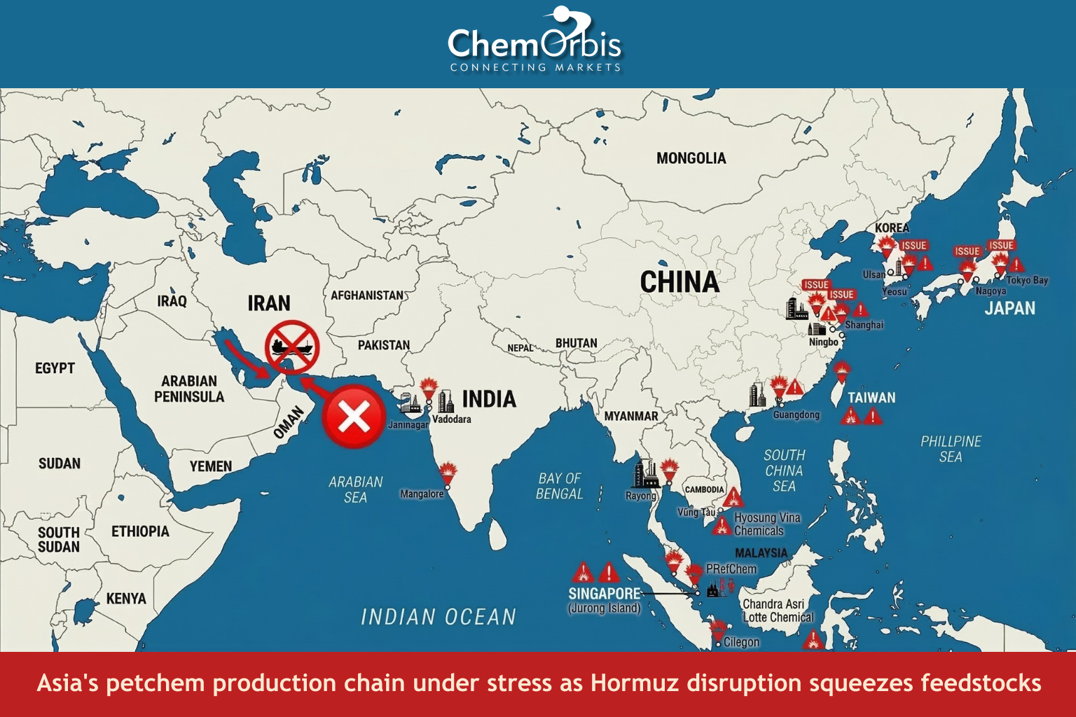 hormuz - PP - PE - ethylene - propylene - Korea - Taiwan - China - India - Vietnam - Malaysia - Thailand